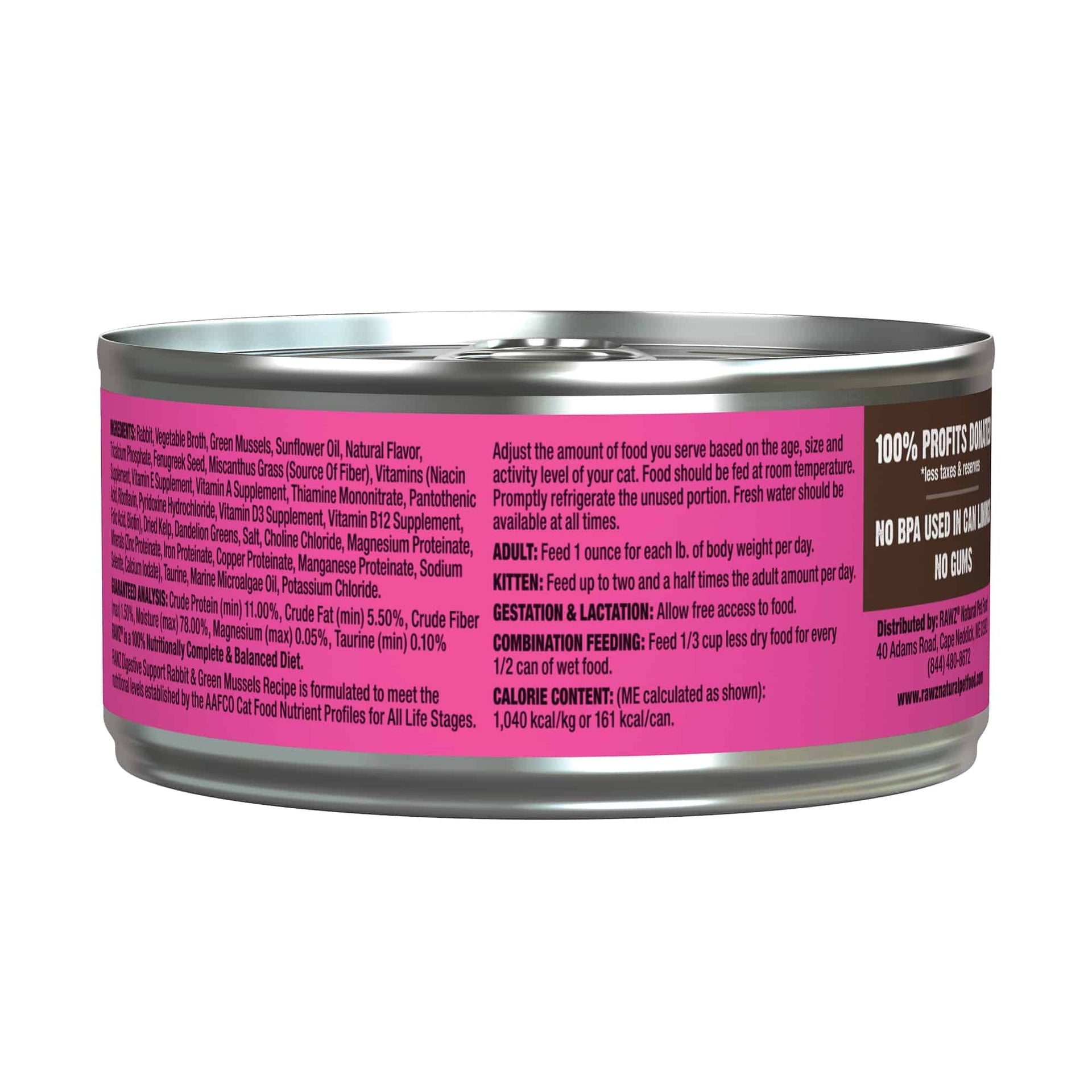 RAWZ - Digestive Support Rabbit & Green Mussels (Wet Cat Food)